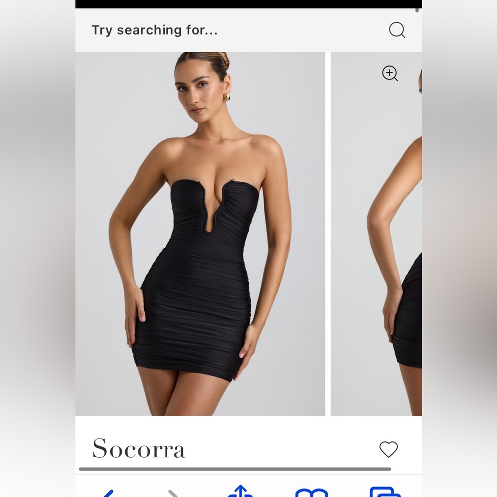 Oh Polly Socorra Black Strapless Dress